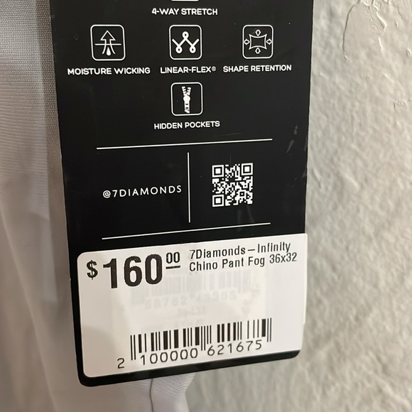 7DIAMONDS Men's Infinity Chino Pant Size 36X32 In Fog - Picture 8 of 12